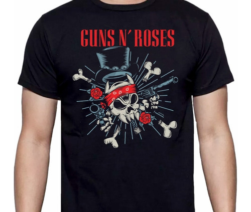 Guns N' Roses - Cartoon Skull - Rock - Polera- Cyco
