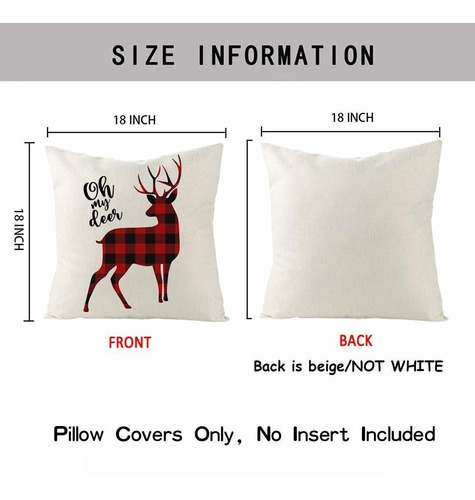 Fundas De Cojines Navideñas Diseño De Cremallera Invisible
