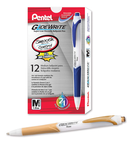 Lapiceras Ballpoint Pentel Set 12 U Gold