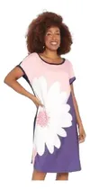 Comprar Vestido Curto Floral. - Azul Escuro & Rosa Claro. - Mercatto