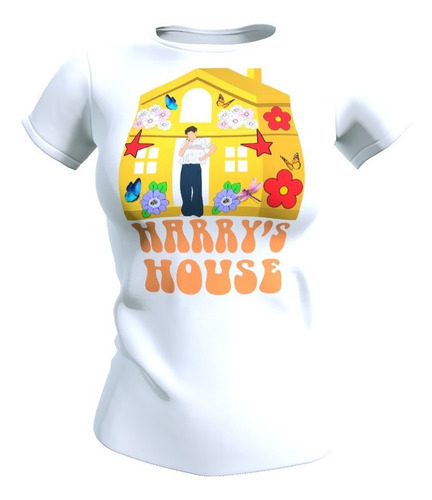 Polera Blanca Mujer Harry Styles, Casa Flores 100% Algodon | Cuotas sin interés Polera Blanca Mujer Harry Styles, Casa Flores 100% Algodon | Cuotas sin interés