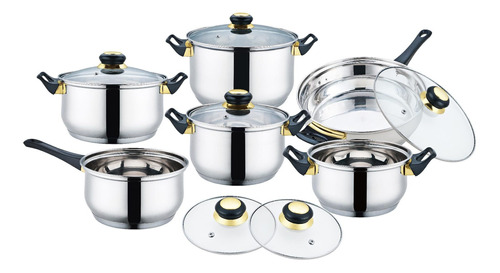 Batería De Cocina 12 Pz Acero Inoxidable Envío Gratis