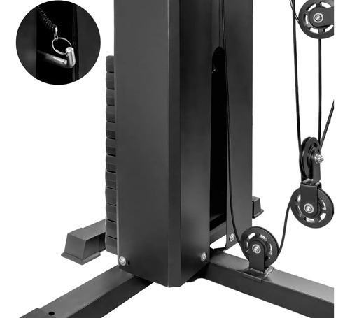 Gimnasio Multifuncional Uso Rudo Multiestacion Brazo Pierna Negro Naranja
