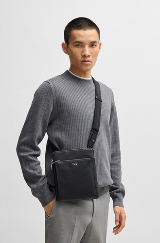 Bolso Para Hombre Boss Estilo Sobre Con Textura Color Negro Diseño de la tela unitalla