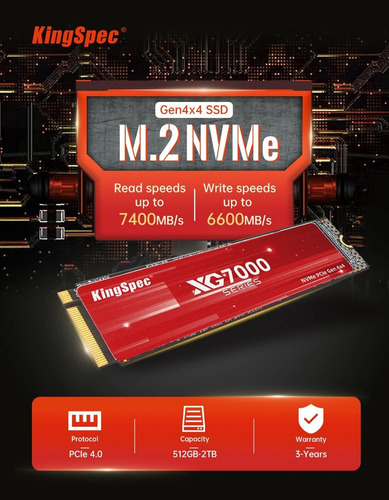 Disco Sólido Ssd Interno Nvme Kingspec Xg7000-1tb 2280 1tb