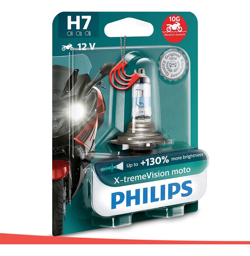 Imagem 2 de 6 de Lâmpada Philips X-treme Vision Moto H7 12v 3350k 55w