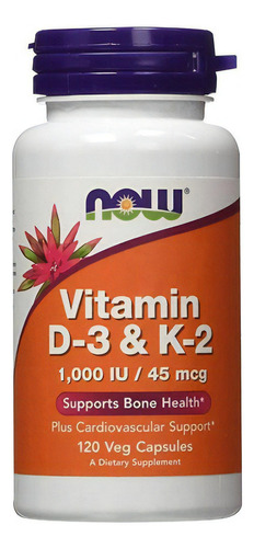 Vitamina D3 + K2 1000 UI/45 mcg - 120 Capsules