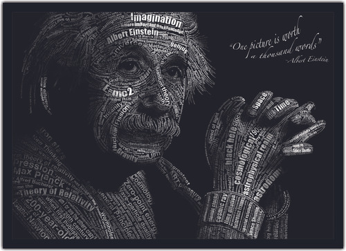 Quadro Decorativo Ciências Albert Einstein Com Moldura G07