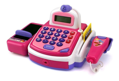Caja Registradora Juguete Infatil Niña + Accesorios Color Rosa