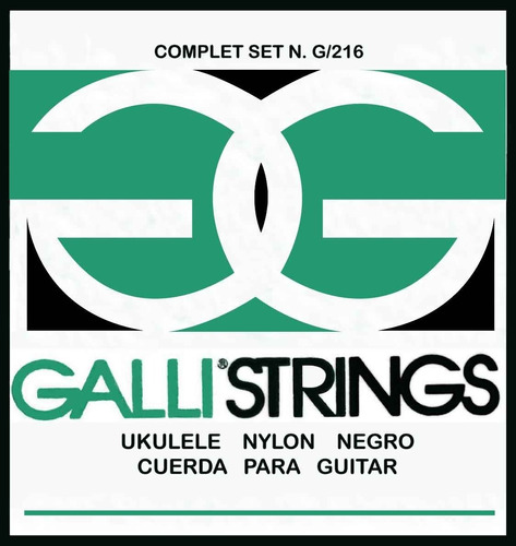 Set De Cuerdas Para Cuatro Galli Strings Negras / Un Juego