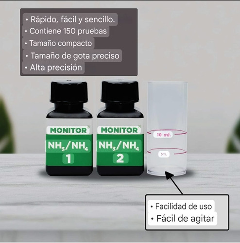 Kit Medidor Test De Ph, Amoniaco Nh3 Y Nh4 150 Pruebas
