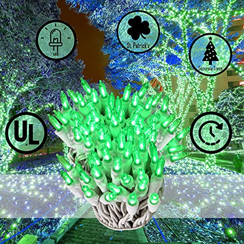 Luces Navideñas Led Azules, 100 Cuentas, Cable Blanco 26.9
