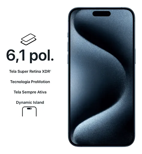 Iphone 15 Pro 128gb Titânio Azul - Oferta/original C/nf (Novo com
