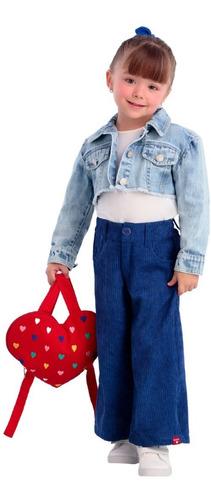 Imagem 2 de 3 de Jaqueta Jeans Bolero Infantil Mon Sucré Art Print 22020 B.e.