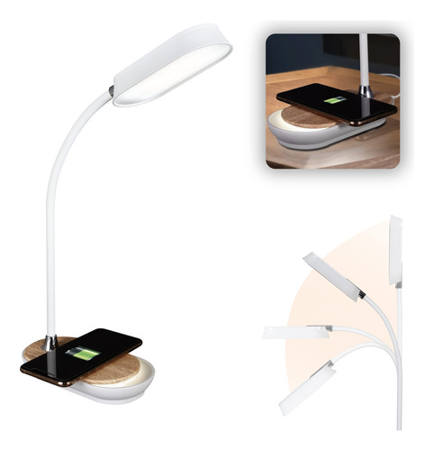 Ottlite Inspire - Lmpara De Escritorio Led Con Carga Inalmbr