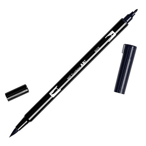 Tombow Dual Brush Art Pen Marcador, N15 - Negro, 1-pack