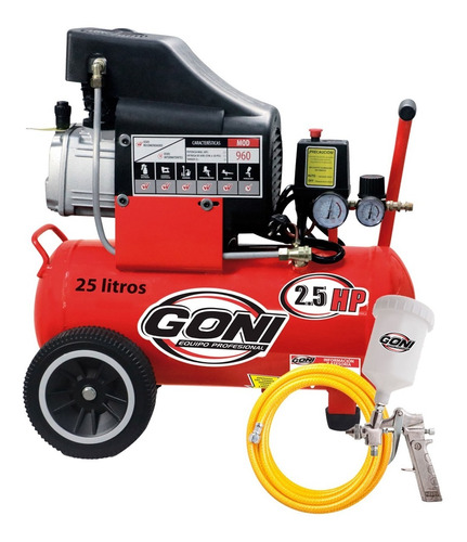 Kit Pintor Goni 960p 2.5 Hp Compresor, Manguera Y Pistola