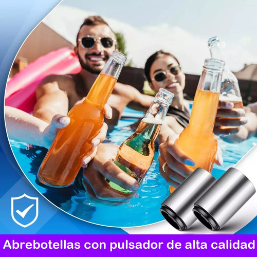 6 Piezas De Acero Inoxidable Magnético Push Beer Opener