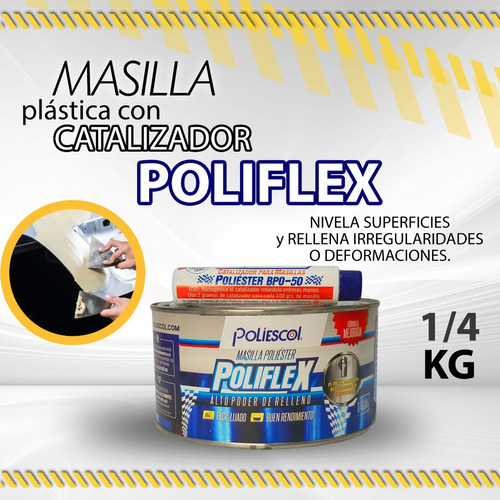 Masilla Plastica Poliflex Con Catalizador 1/4kg / 0000003985