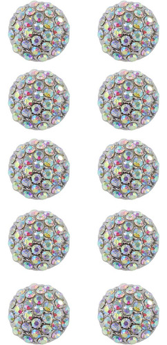 Jerler 10 Pcs Ab Sliver Rhinestone Botones Cristal...
