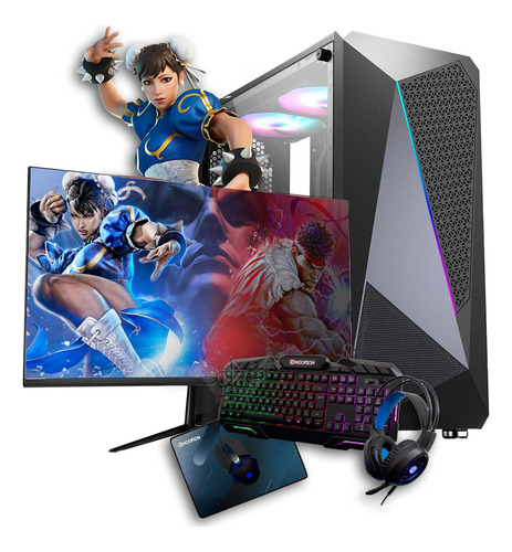 Pc Gamer Completo Rgb Lindo 16gb Ram Ssd Monitor 19 Wifi