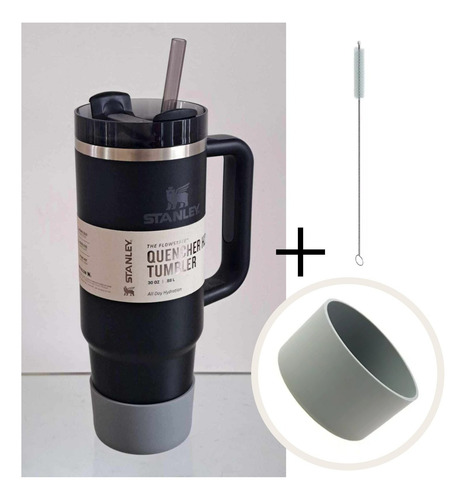 Stanley Quencher 30oz Vaso Taza Mug Termo Asa Con Funda Prot Negro - Gris Quencher