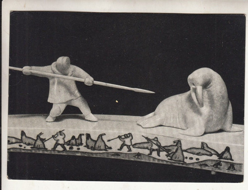 1959 Postal Rusia Sovietica Artistica Cazador De Morsas