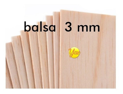 Imagen 1 de 7 de Madera Balsa En Plancha De 3 Mm 7,6 Cm X 91,5 Cm