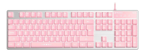 Teclado gamer Fantech Fighter TKL II K613L Sakura Edition QWERTY español España color pink con luz 3 colores