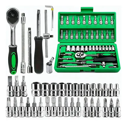Kit 46 Chave Catraca Jogo De Soquetes Allen Torx Ferramentas
