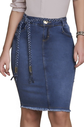 Imagem 1 de 4 de Saia Tradicional Jeans 62cm Titanium - Tt25466