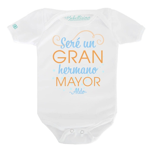 Pañalero Personalizado Bebé Seré Un Gran Hermano Mayor