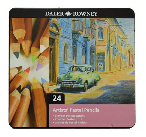 Set 24 Lápiz Pastel Dibujo Trazo Suave Daler Rowney Estuche