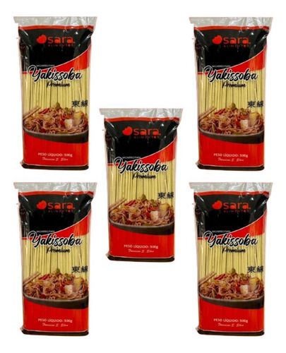 Kit 05 Macarrão Para Yakissoba Yakisoba Premium Osara 500gr