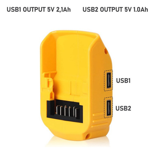 Para Para Cargador Adaptador Usb Para Batería De-walt 20v /