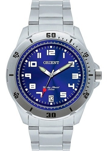 Imagem 1 de 10 de Relógio Orient Mbss1155a D2sx Mostrador Azul Bisel Numérico