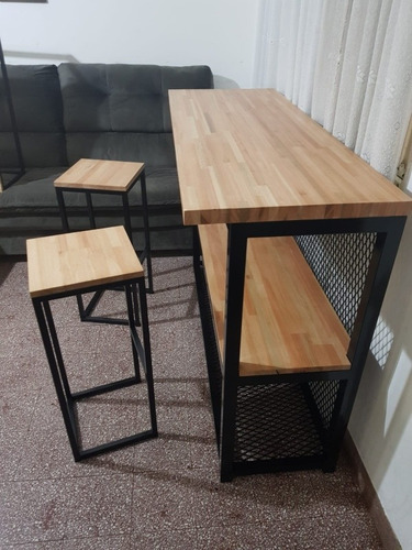 Imagen 9 de 9 de Barra, Pasa Plato Cocina En Hierro Y Madera Jd Arte Y Diseño