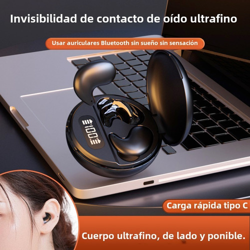 Hancdon Q790 Audifonos Inalámbricos Conducción Ósea Bluetoot Negro Confortables Auriculares Portátiles Para Dormir