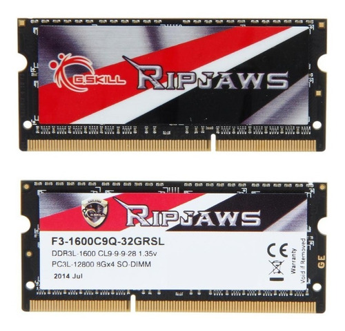 Kit Quad-channel G.skill Ripjaws Ddr3l 32gb (4x8gb) 1600mhz