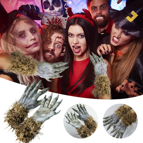 Guantes De Látex For Hombre Lobo J Halloween Performance Su