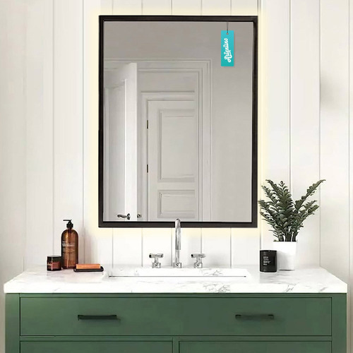 Lampara Luz Led Pared Espejo Baño 80x60 Rectangular Moderno