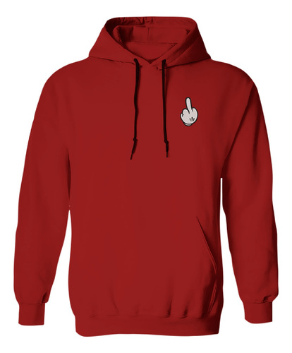 Sudadera Con Gorro Bordada Dedo Guante Seña Mouse Groseria