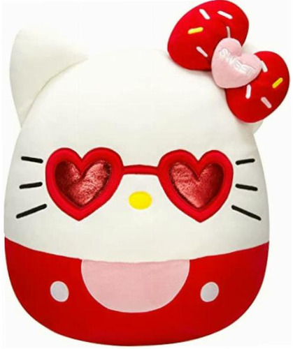 Squishmallows Hello Kitty Con Anteojos Rojas De Peluche De