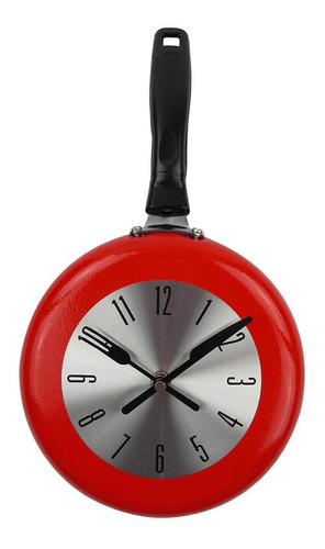Reloj De Pared Colgante Cocina Reloj De Metal Rojo