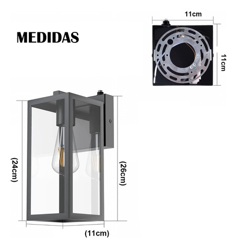 Imagen 2 de 6 de Lámpara De Pared Aplique Farol /exito Corp