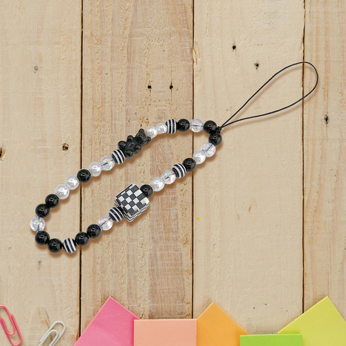 2 Cordón Para Teléfono Móvil Con Dije, Accesorio Negro