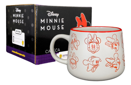 Caneca Moma Fosca Relevo 500ml Minnie Mouse Disney Original