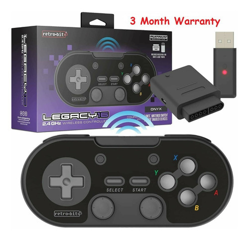 Controle Retrobit Legacy16 Wireless P/ Super Nintendo Snes Cor Onyx