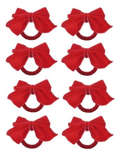 8 Anillos Para Servilletas Con Forma De Lazo Rojo, Serville