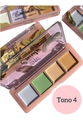 Paleta 4 Tonos Corrector En Crema Colores Maquillaje Ushas